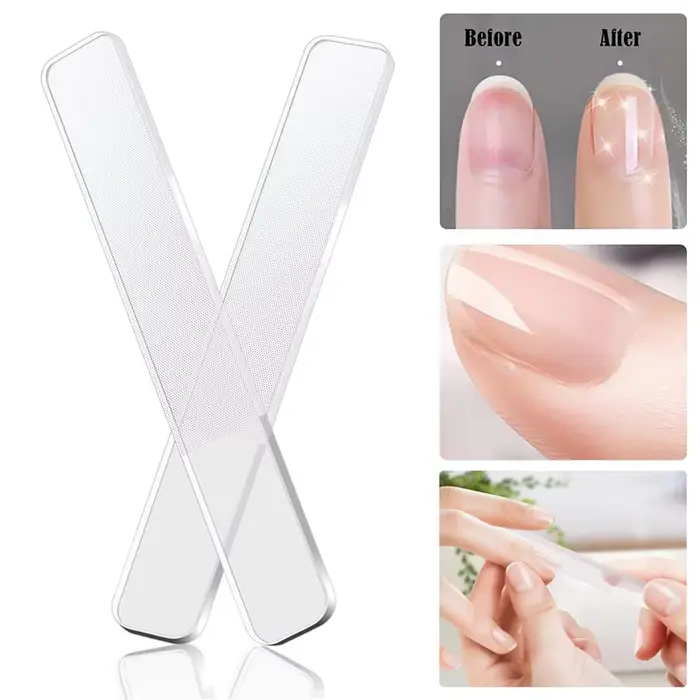 3X brillant à ongles en verre-limes