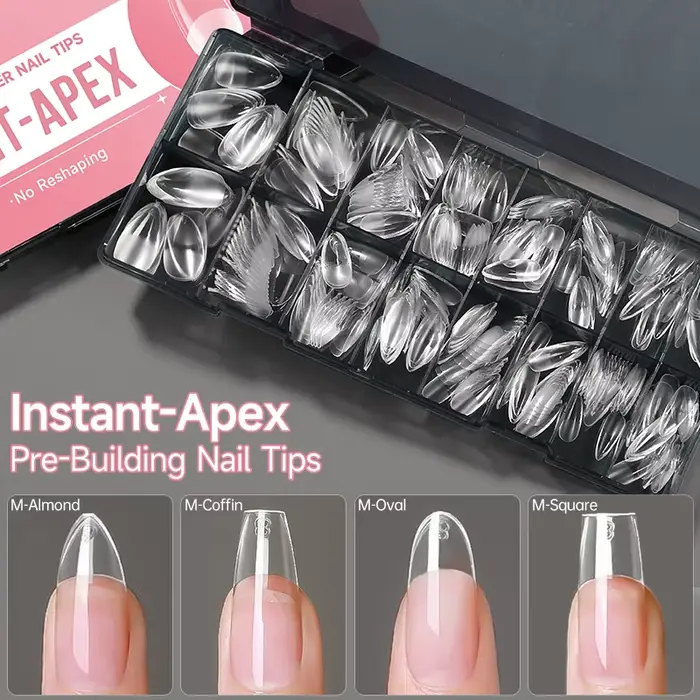 UR SUAGR 320 pièces Capsules d'ongles pré-montées transparentes INSTANT-APEX