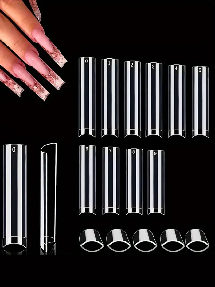 No C Curve Square Nail Tips-No C