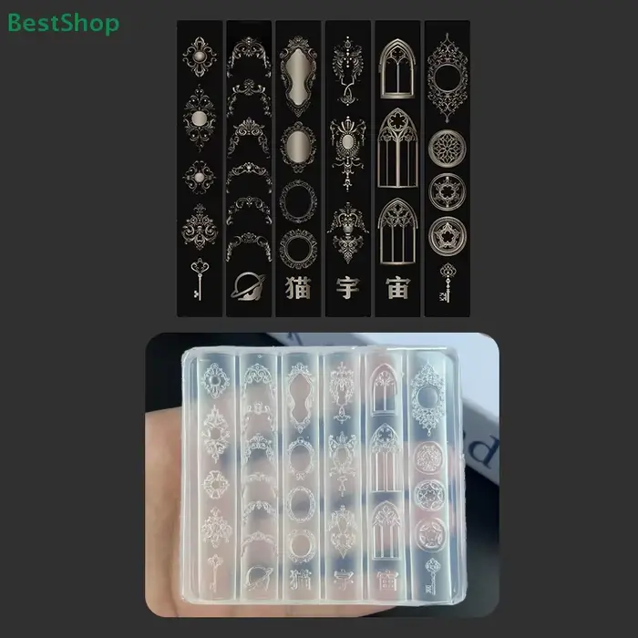 ♥ ♥ ♥ Moule 3D en Silicone pour Nail Art, Style européen, motifs rétro, chandelier, bougie, décor, b