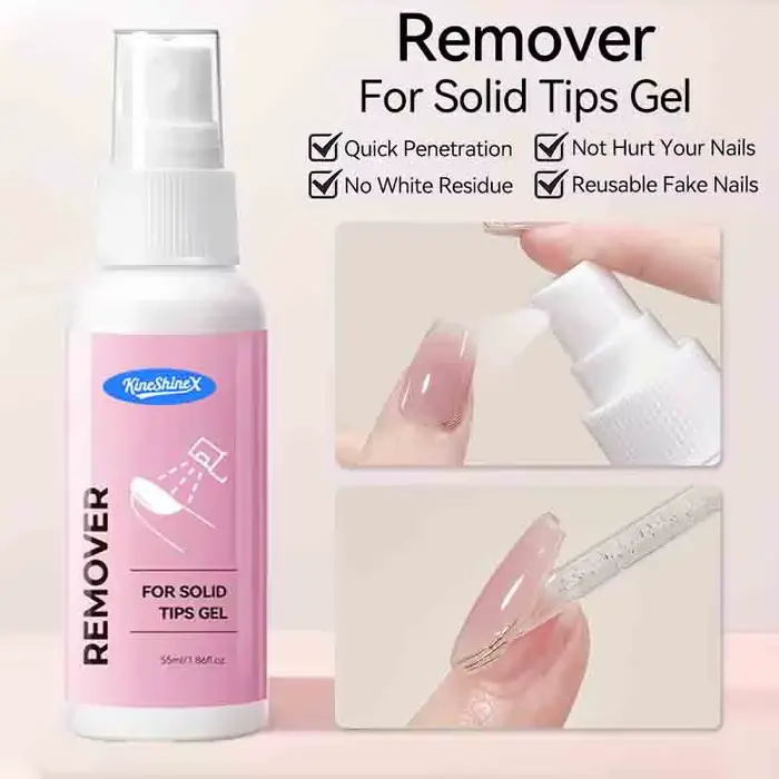 Spray Dissolvant de Colle à Ongles Solide