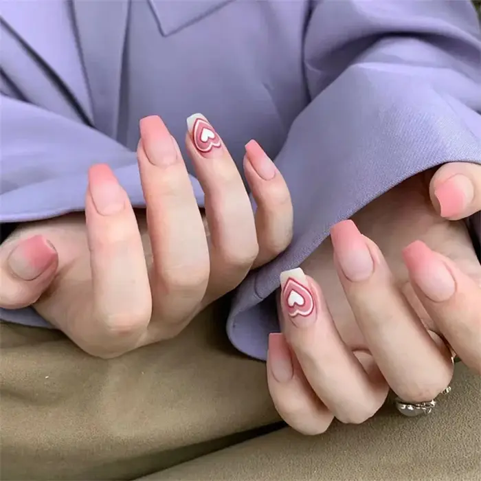 24 pièces/ensemble frais mignon Style artificiel faux ongles couverture complète amovible acrylique presse
