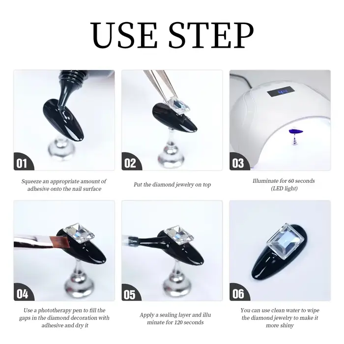 Gel de colle pour strass pour décoration d'ongles