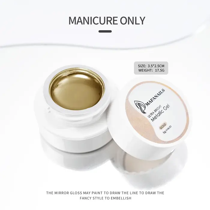 1 boîte de vernis à ongles Gel métallique effet miroir doré