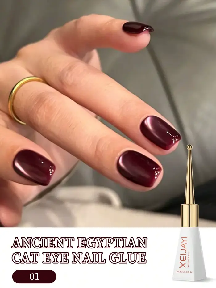 Gel à ongles effet œil de chat réfléchissant 6 couleurs, perles de verre égyptiennes anciennes, bril