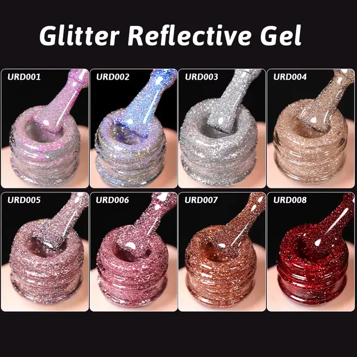 UR SUGAR 15ml Champagne or argent réfléchissant paillettes Gel vernis à ongles vernis Semi Permanent