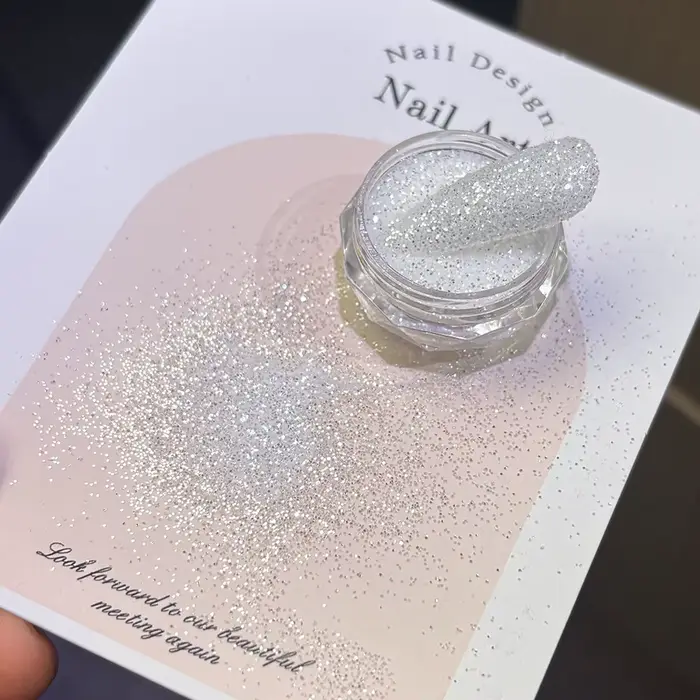 1.5g/pot blanc flocon de neige sucre poudre à ongles mer scintillant sel cristal diamant Pigment poussière bricolage hiver noël manucure décor F