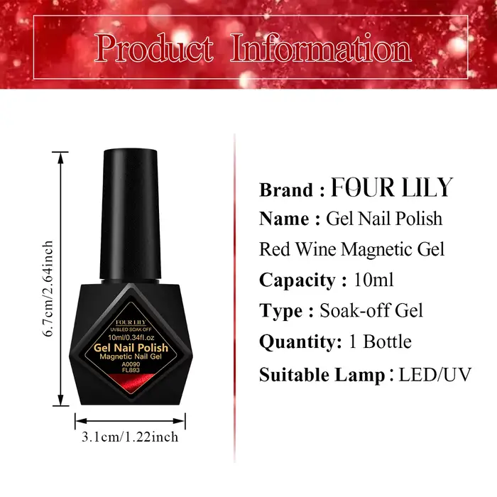Vernis Gel Nai magnétique vin rouge 10ml