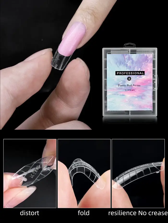120 pièces/ensemble clair double formes faux ongles couverture complète construction rapide Gel moule conseils