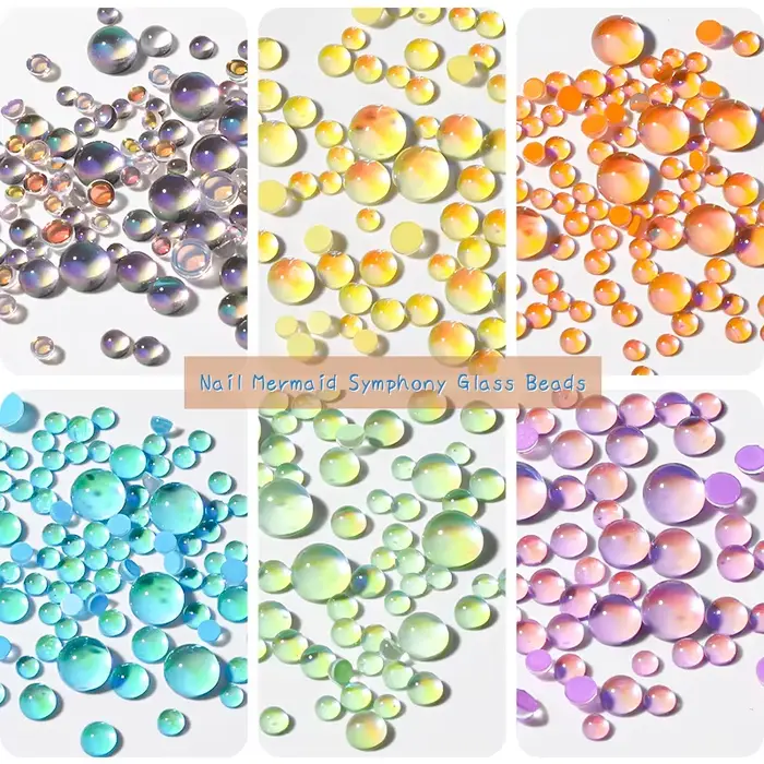 1 Boîte de Breloques pour Ongles Larmes de Sirène Arc-en-ciel