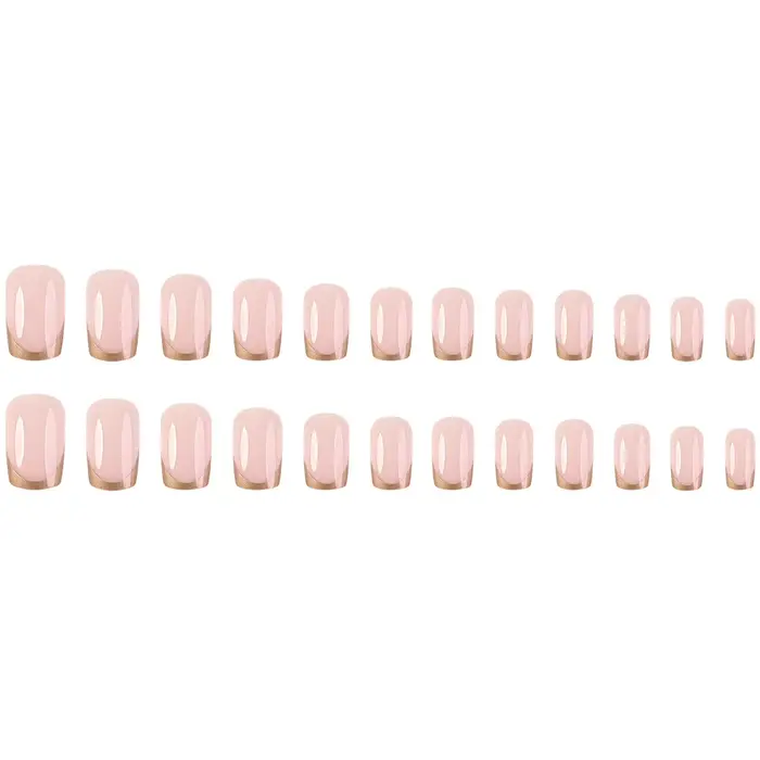 24 pièces autocollants français dorés pour ongles faux