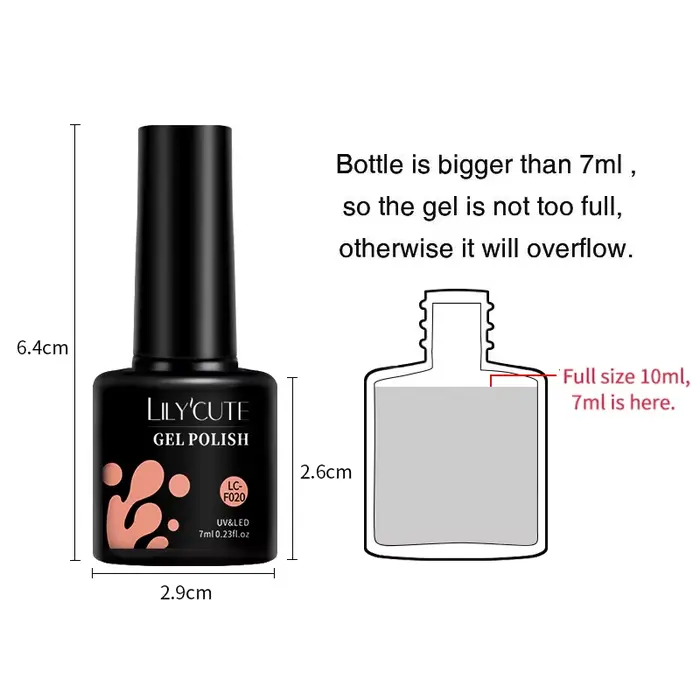 LILYCUTE – Lot de 6 vernis à ongles en gel DIY 7 ml