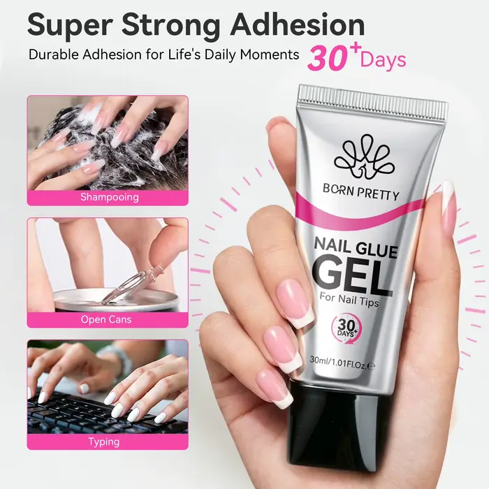 BORN PRETTY Gel adhésif transparent pour ongles 30ml