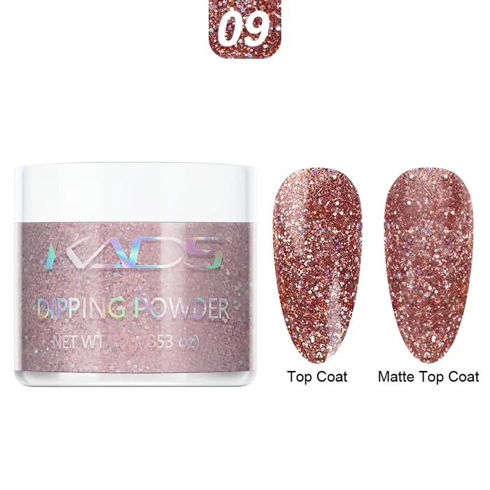KADS trempage poudre à ongles nu coloré Dip Nail Art paillettes
