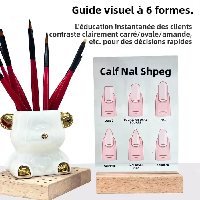 Panneau d'affichage de formes d'ongles en acrylique