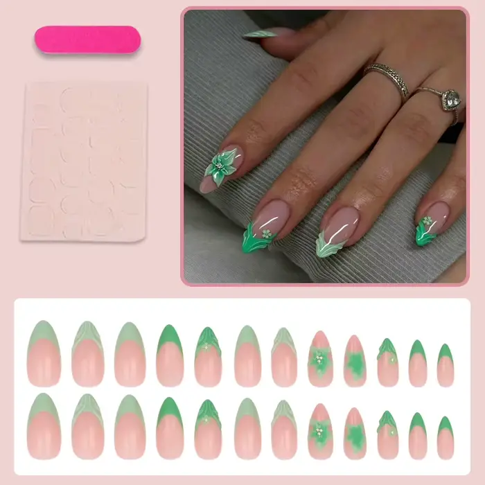 24 faux ongles en amande