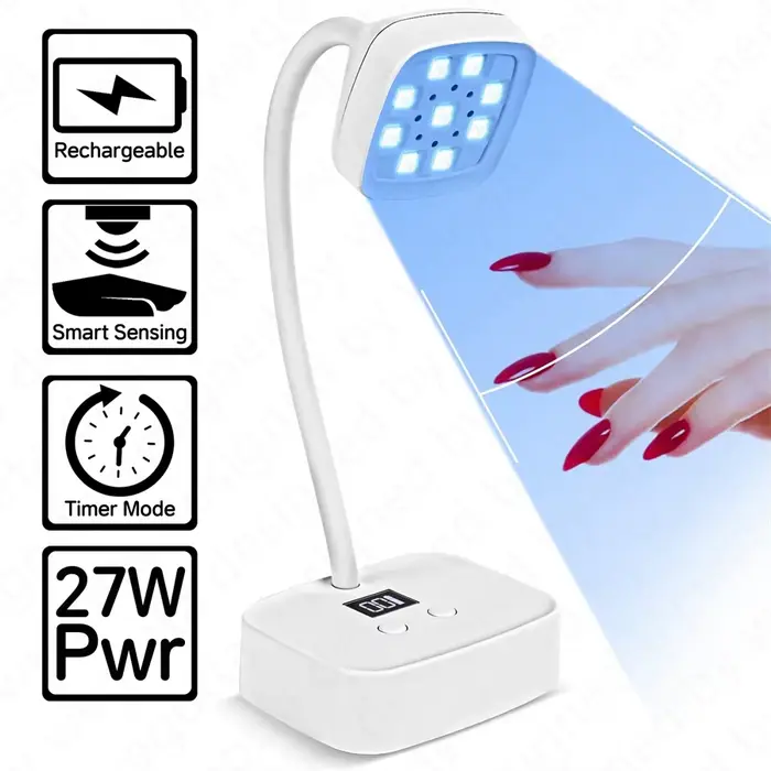 Lampe uv led ongles professionnel sans fil rechargeable