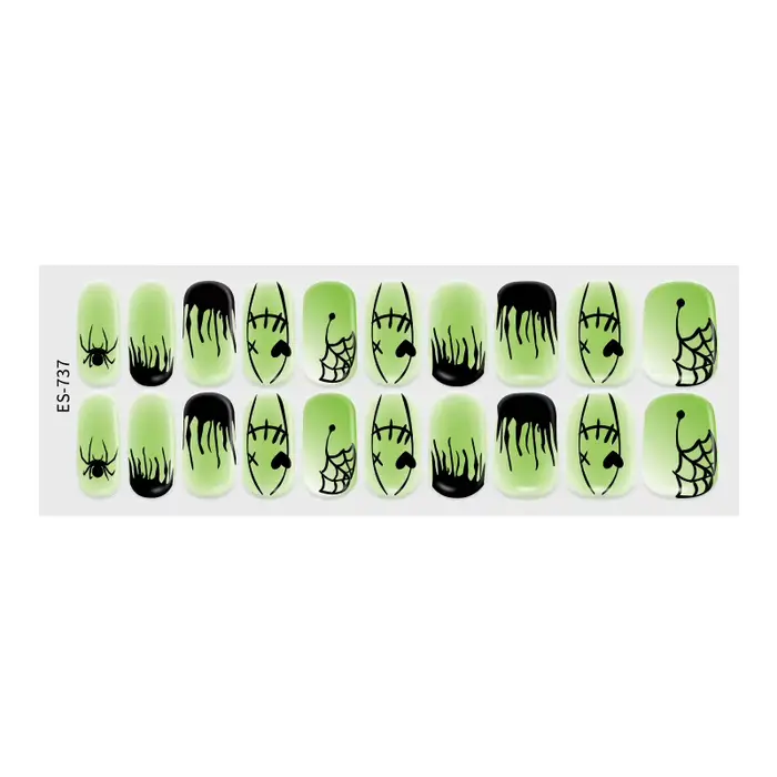 Nouveau 20 conseils Halloween Gel ongles Patch éclairage durcissement UV Semi-curant bricolage longue durée Semi-durcir