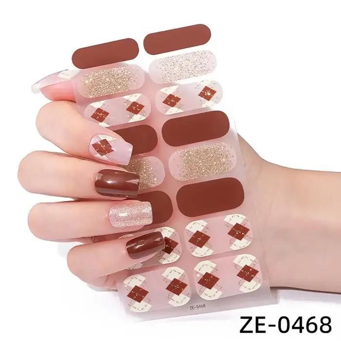4 sets de 16 bandes de vernis à ongles semi-durcis en gel