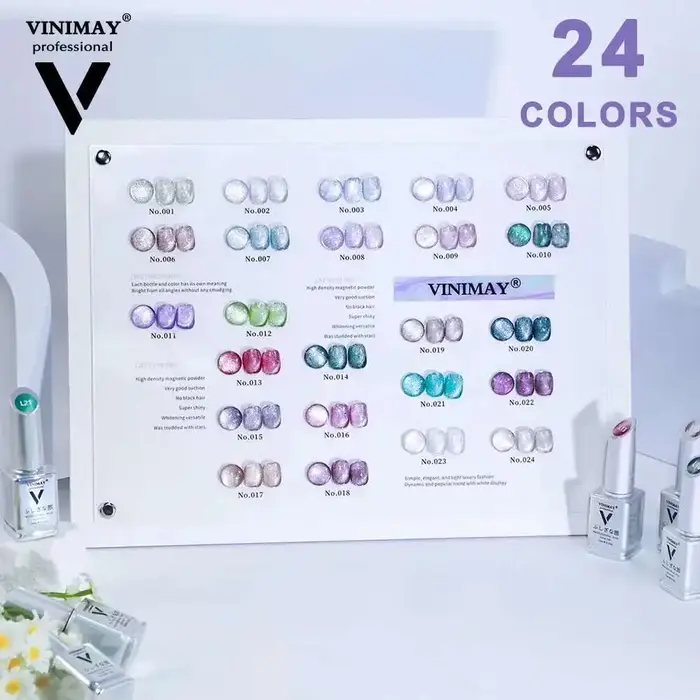 VINtenstein-Verhéritage à Ongles UV Semi-Permanent, Gel Oeil de Chat, Apprêt à Tremper, Verhéritage à Ongles Art, Verhéritage à Ongles Déficit, Manucure, 24 Pcs