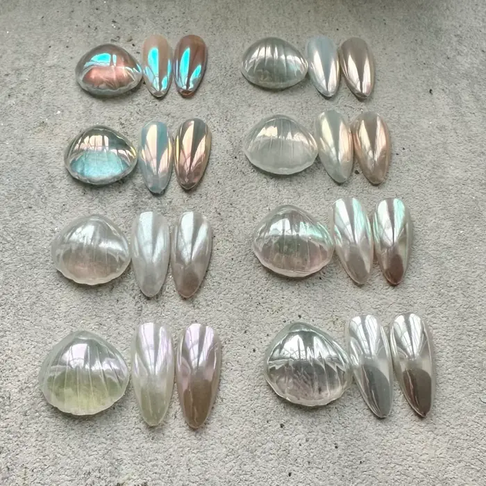 1 boîte de poudre à ongles miroir magique au clair de lune