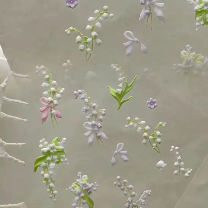 Moule à ongles incurvé 3D série fleurs
