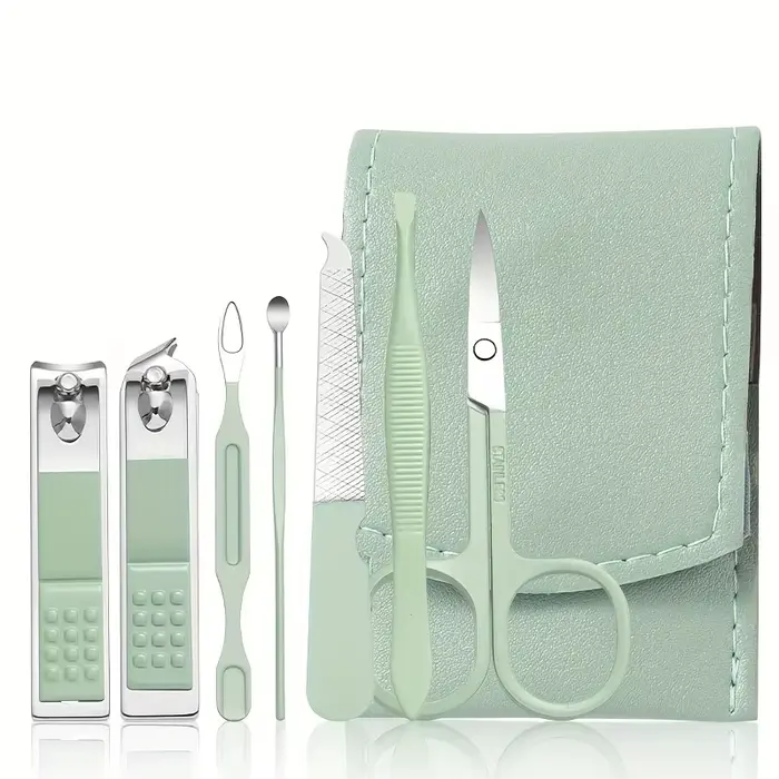 Colourful Portable Travel Case - Manicure Set with Nail Clippers