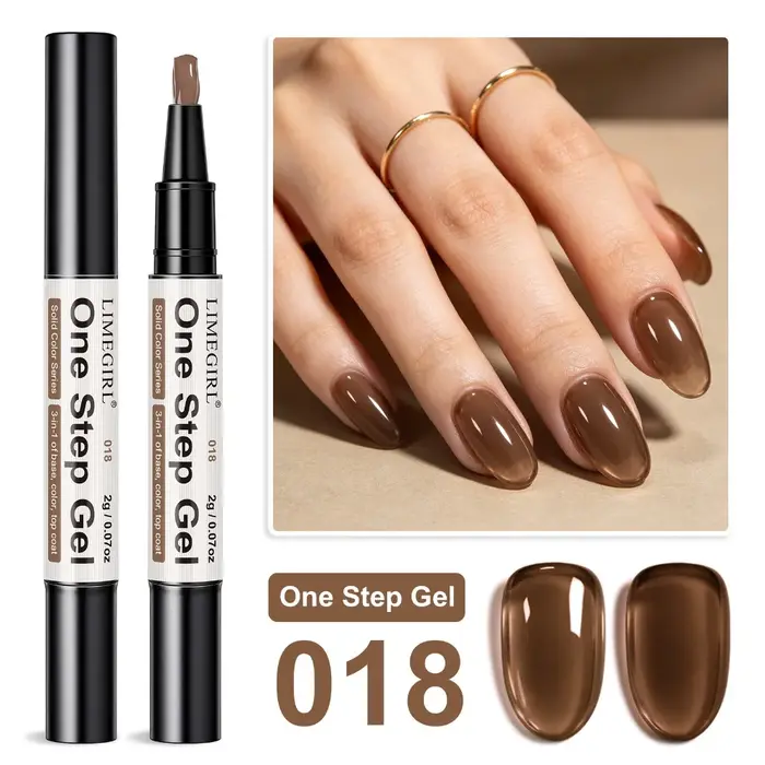 Vernis à ongles gel UV 3-en-1 tendance, séchage rapide, brillant, longue tenue, couleur unie, pour m