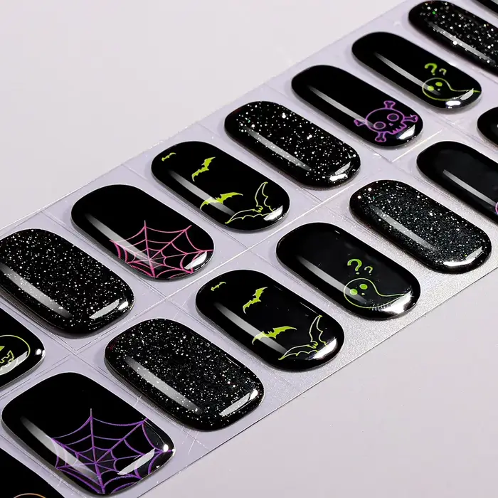 Autocollants pour ongles en Gel semi-durci pour Halloween