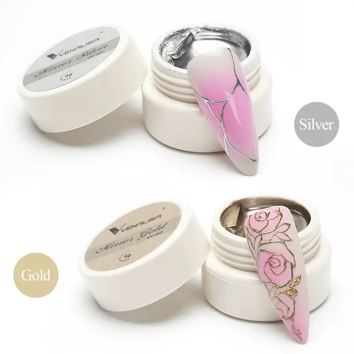Venalisa 5ml nouveau Gel métallique UV argent or effet miroir renforcer garder les ongles C Arc UV Gel de Construction 5D Gel de modélisation