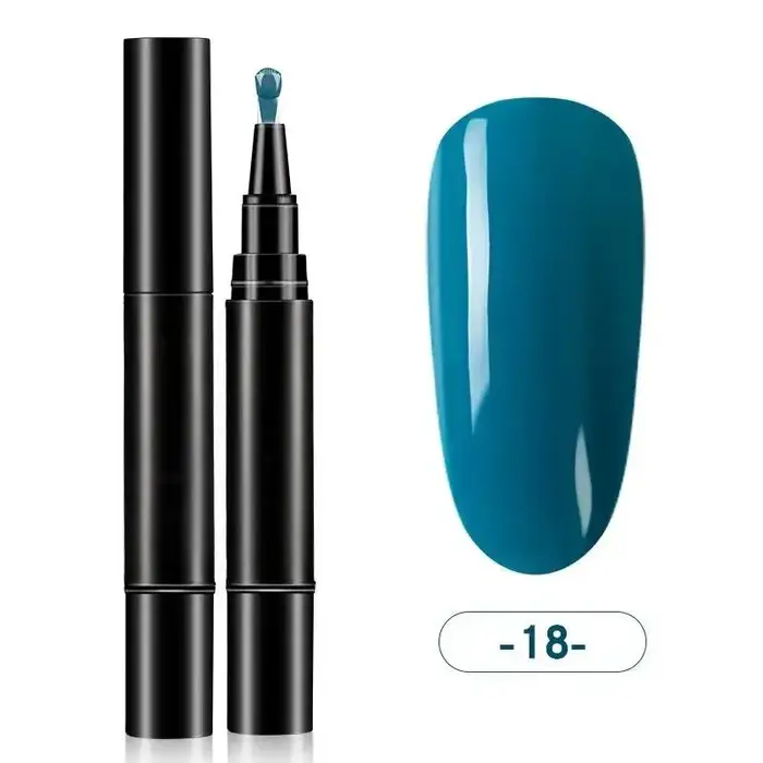 1 pièce Stylo de vernis à ongles gel UV semi-permanent, base et top coat, couleur pure, pour nail ar