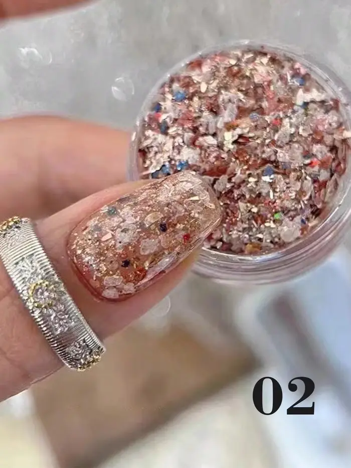 Bh Bay-Boîte de puces colorées pour Nail Art