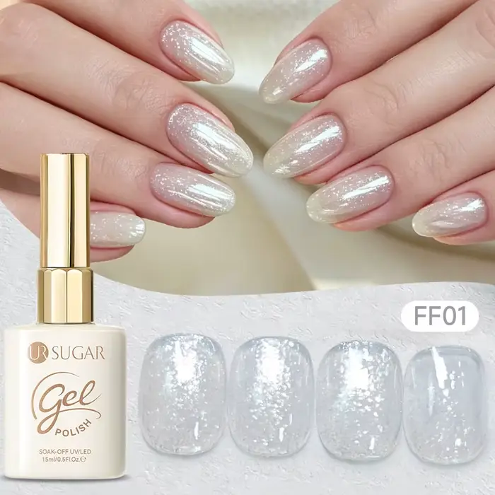 UR SUGAR 15ml Vernis Gel Semi-Permanent Effet Paillettes Scintillantes UV/LED Soak Off pour Manucure et Nail Art