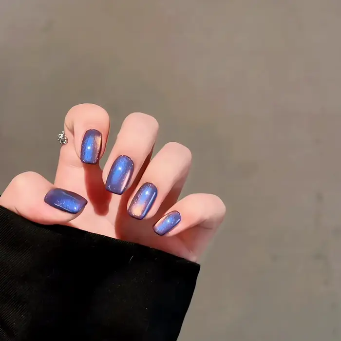 MlANEL 10ml Vernis à ongles gel effet œil de chat avec perles de verre scintillantes, pour nail art