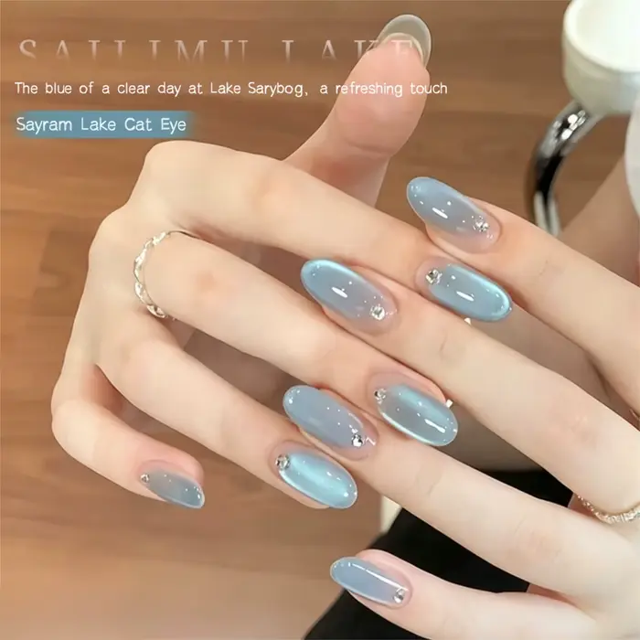 MIANEL 10ML Nouveauté Été 2026 Gel à ongles magnétique effet œil de chat bleu clair