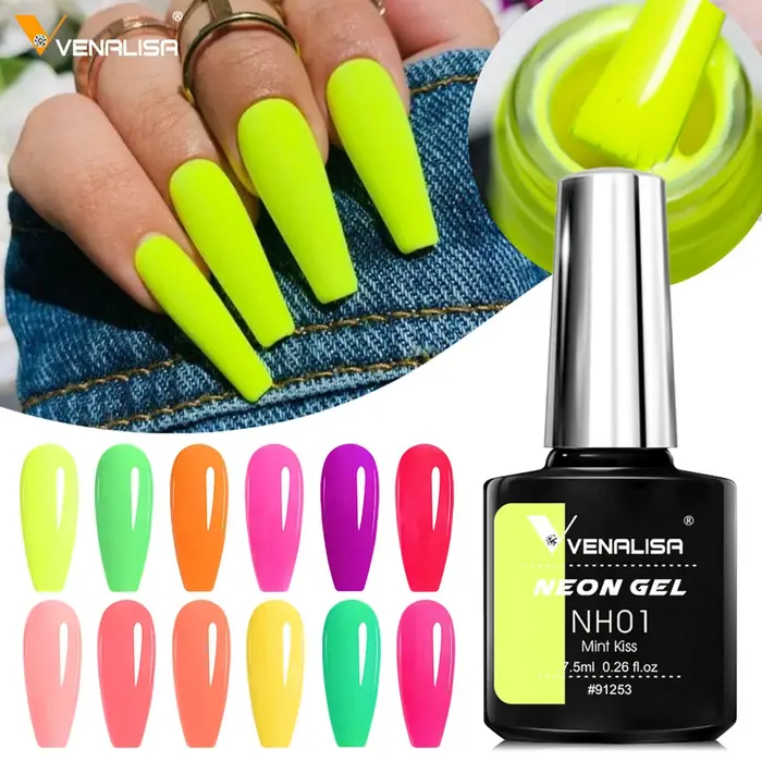 Venalisa néon vernis à ongles Gel 7.5ml Ultra vert jaune été belles couleurs tremper UV LED Gel vernis vernis à ongles laque