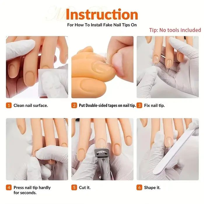 1 ensemble de faux mains pour Nail Art, Flexible, souple, réglable, en plastique, modèle prothétique