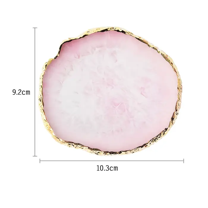 Palette de Faux Ongles Ronds en Résine et Pierre d'Agate