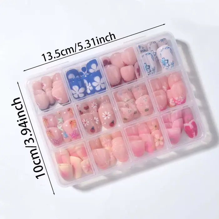 Ongles à fleurs 288 pièces (12 mélangés)