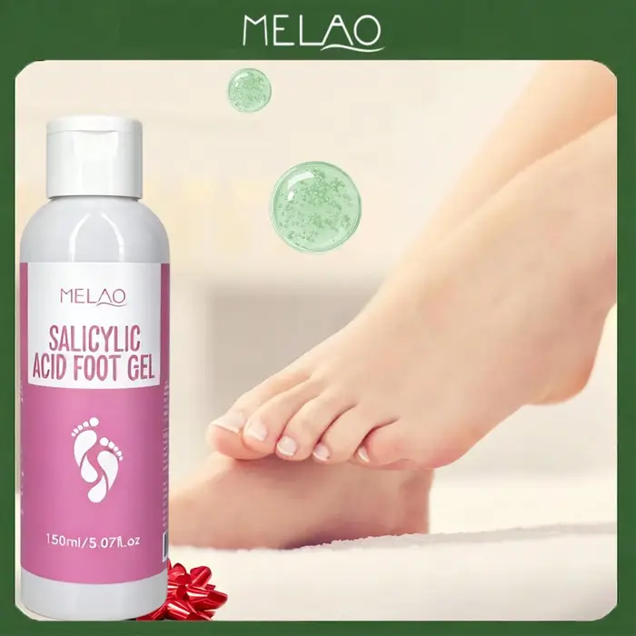Gel pour les pieds à l'acide salicylique MELAO - Élimine les peaux mortes et les callosités, traitement exfoliant pour les pieds rugueux et gercés, adoucit les talons, 150 ml