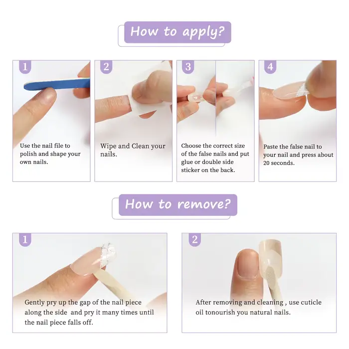 Faux ongles à pression courte