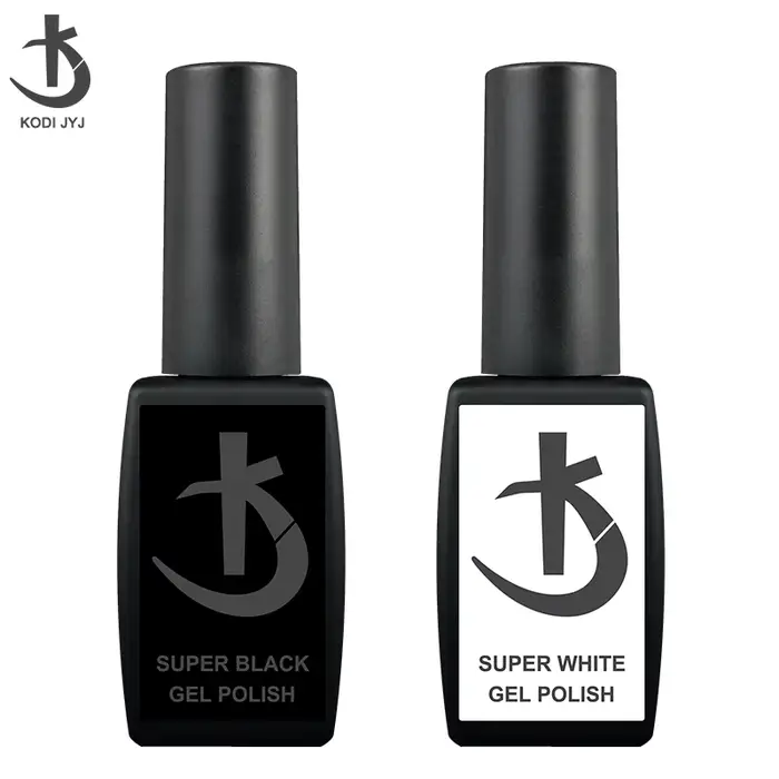 KODI JYJ Super White Gel Polish Vernis à Ongles 12ml Noir Spécial Semi-permanent UV Manucure Base Caoutchouc Top Coat Gellac Émail