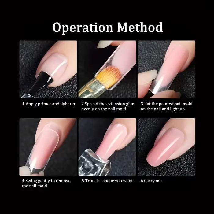 120 pièces de système d'ongle double à couverture complète transparente pour nail art acrylique en gel UV – comprend