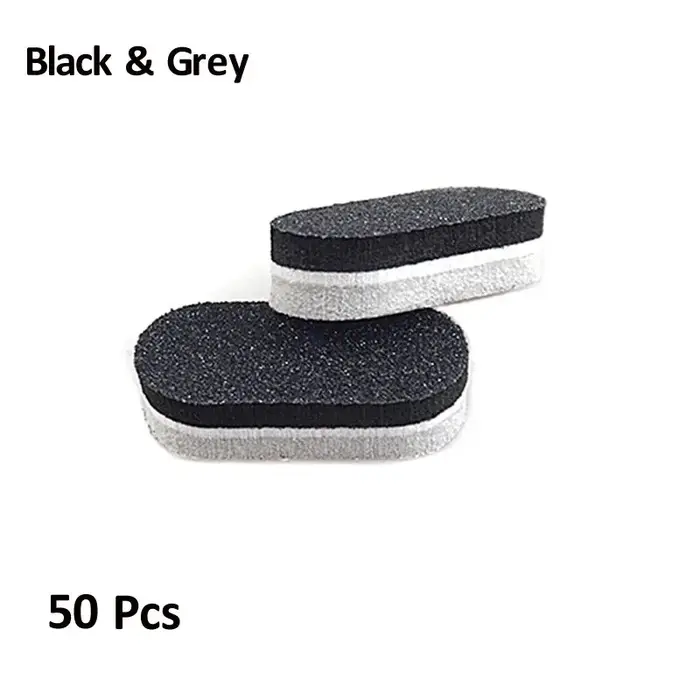 50 pièces Mini limes à ongles bloc 100/180 grain éponge tampons