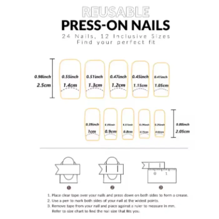 Faux ongles courts, moyens et longs
