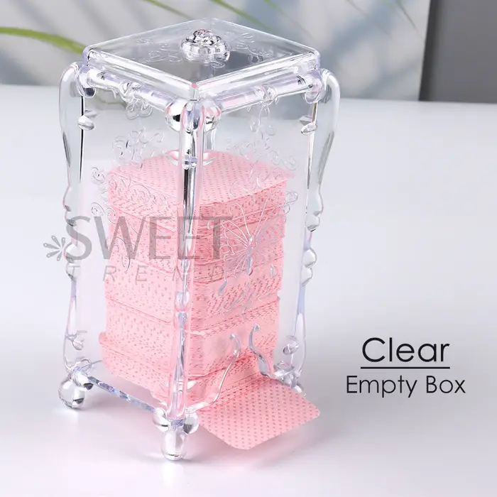 Boîte de rangement pour tampons de coton en acrylique