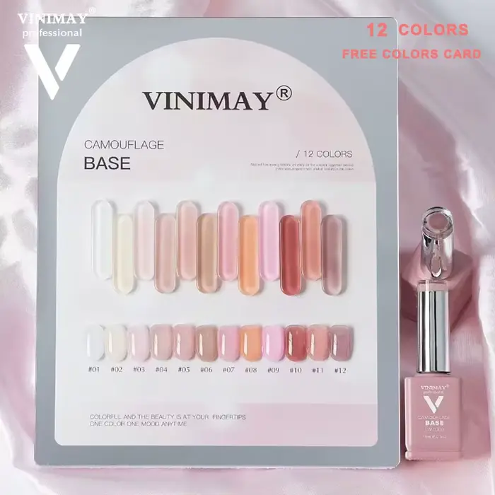 Kit de vernis gel couleur nude Rose Rose 12 pièces avec nuancier, gel de construction effet gelée, g