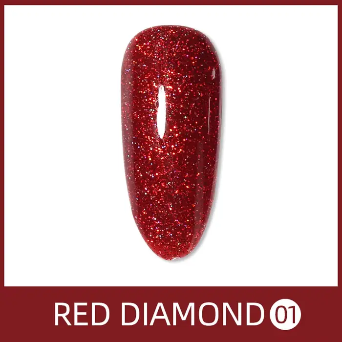 Vendeeni – vernis à ongles en Gel Semi-Permanent UV, 15ml, série à paillettes rouges brillantes, à t