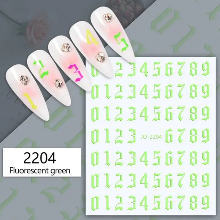 Autocollants Nail Art avec numéro de couleur