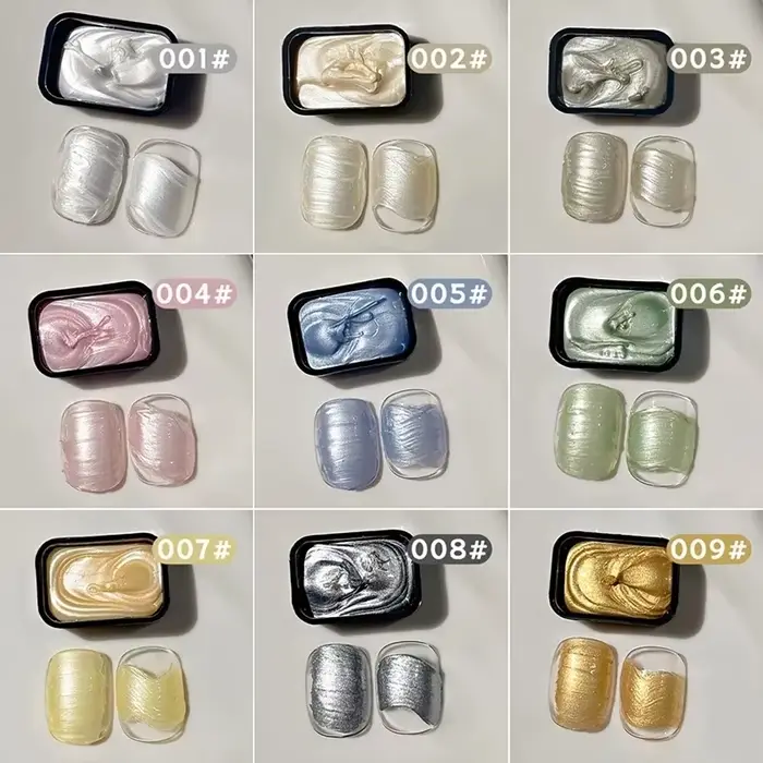 Vernis à ongles gel solide effet nacré 9 couleurs